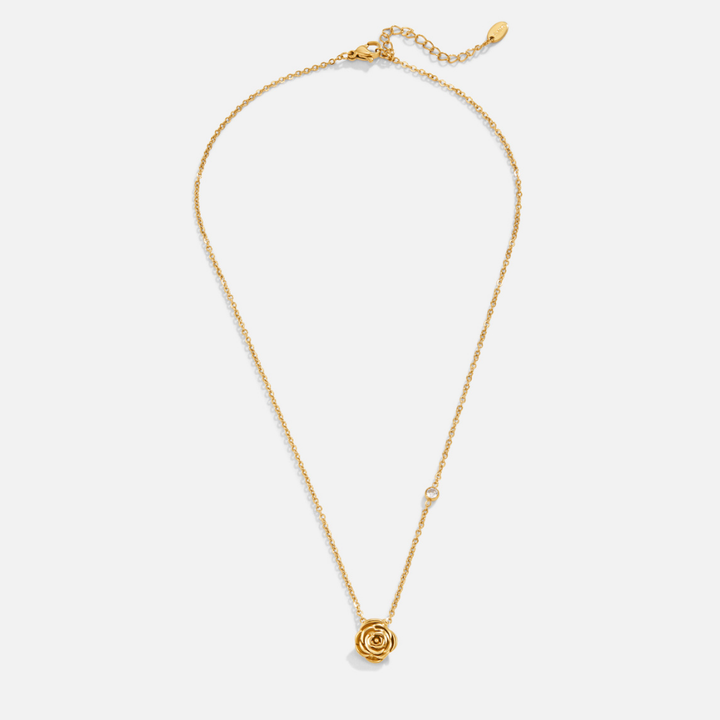 Gold Rose Pendant Necklace