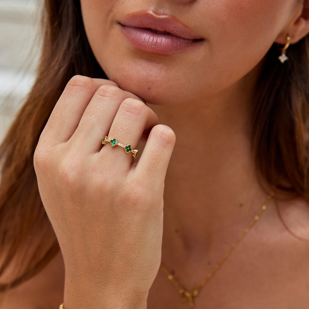 Marisol - Crystal Clover Shaped Ring