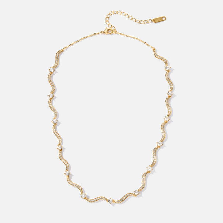 Freya Crystal Waves Necklace
