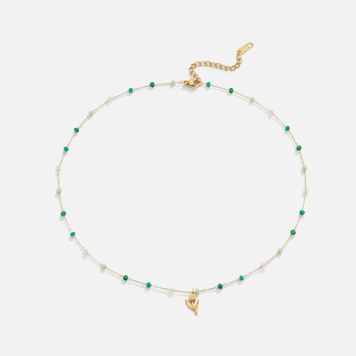 Golden Tulip Pearl Necklace