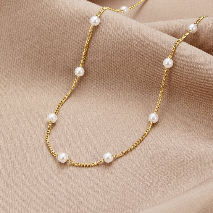 Golden Pearl Necklace Reine