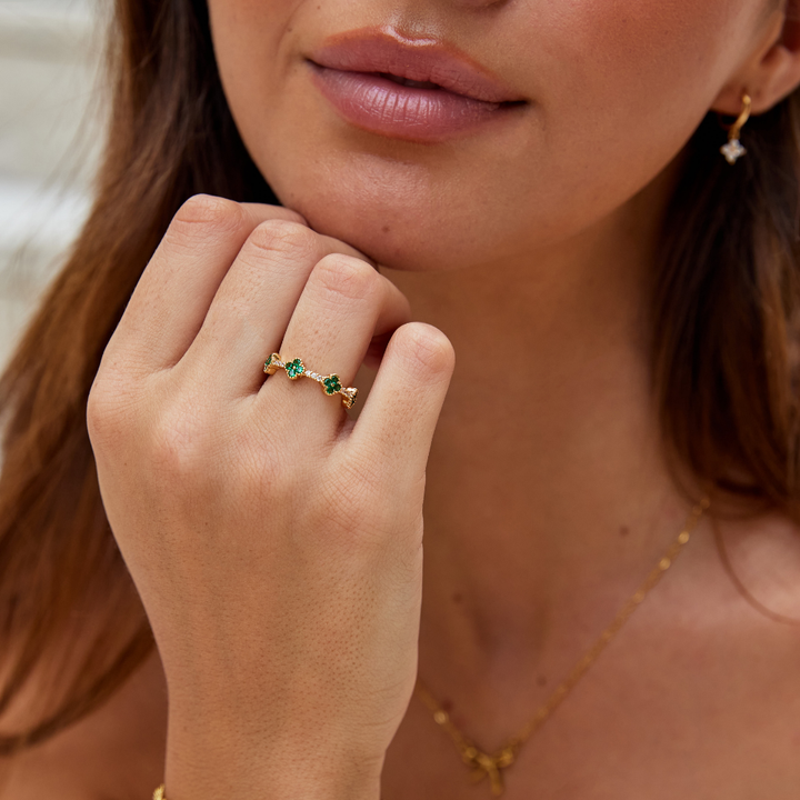 Marisol - Crystal Clover Shaped Ring