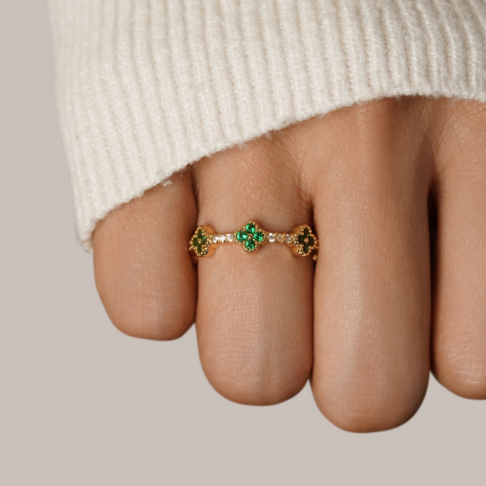 Marisol - Crystal Clover Shaped Ring