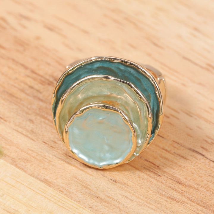 Boho three-layer enamel ring