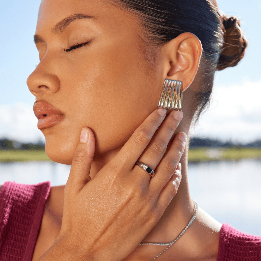 Ember & Emerald Silver Ring