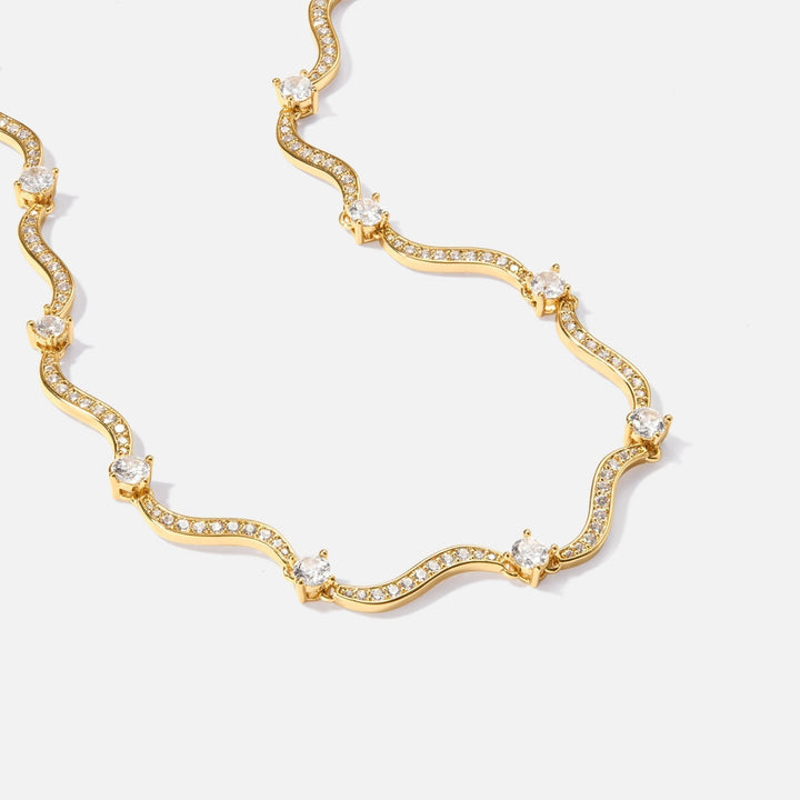 Freya Crystal Waves Necklace
