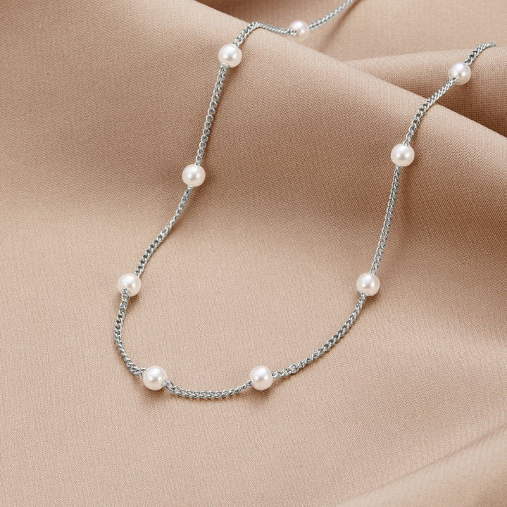Nura 18K Silver Pearl Necklace